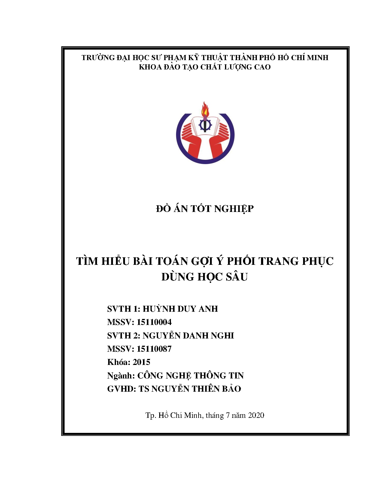 Đồ án tốt nghiệp - Tìm hiểu bài toán phối trang phục dùng học sâu