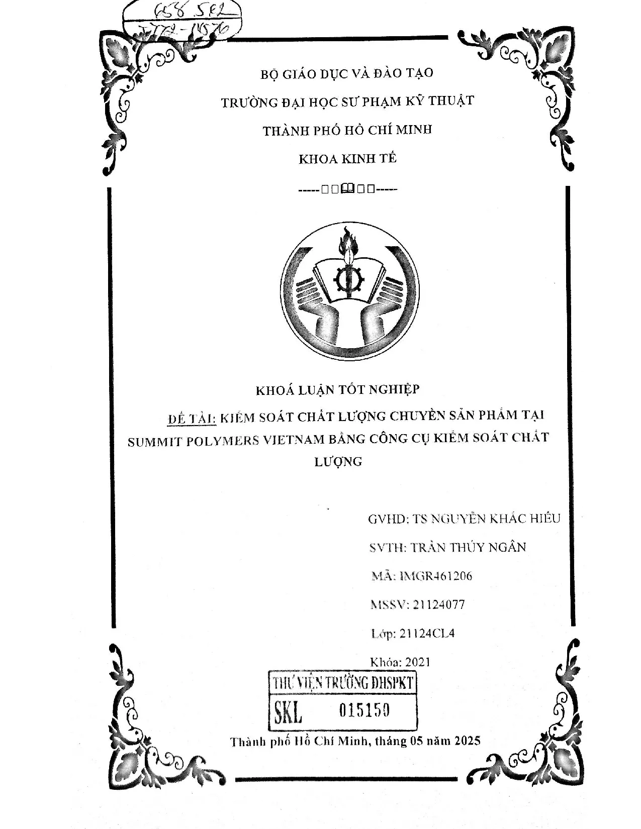 Đồ án tốt nghiệp - Kiểm soát chất lượng chuyền sản phẩm tại Summit polymers VietNam bằng công CKSCL