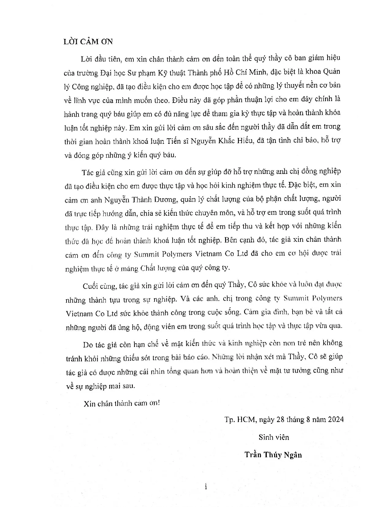 Đồ án tốt nghiệp - Kiểm soát chất lượng chuyền sản phẩm tại Summit polymers VietNam bằng công CKSCL - Trang 2