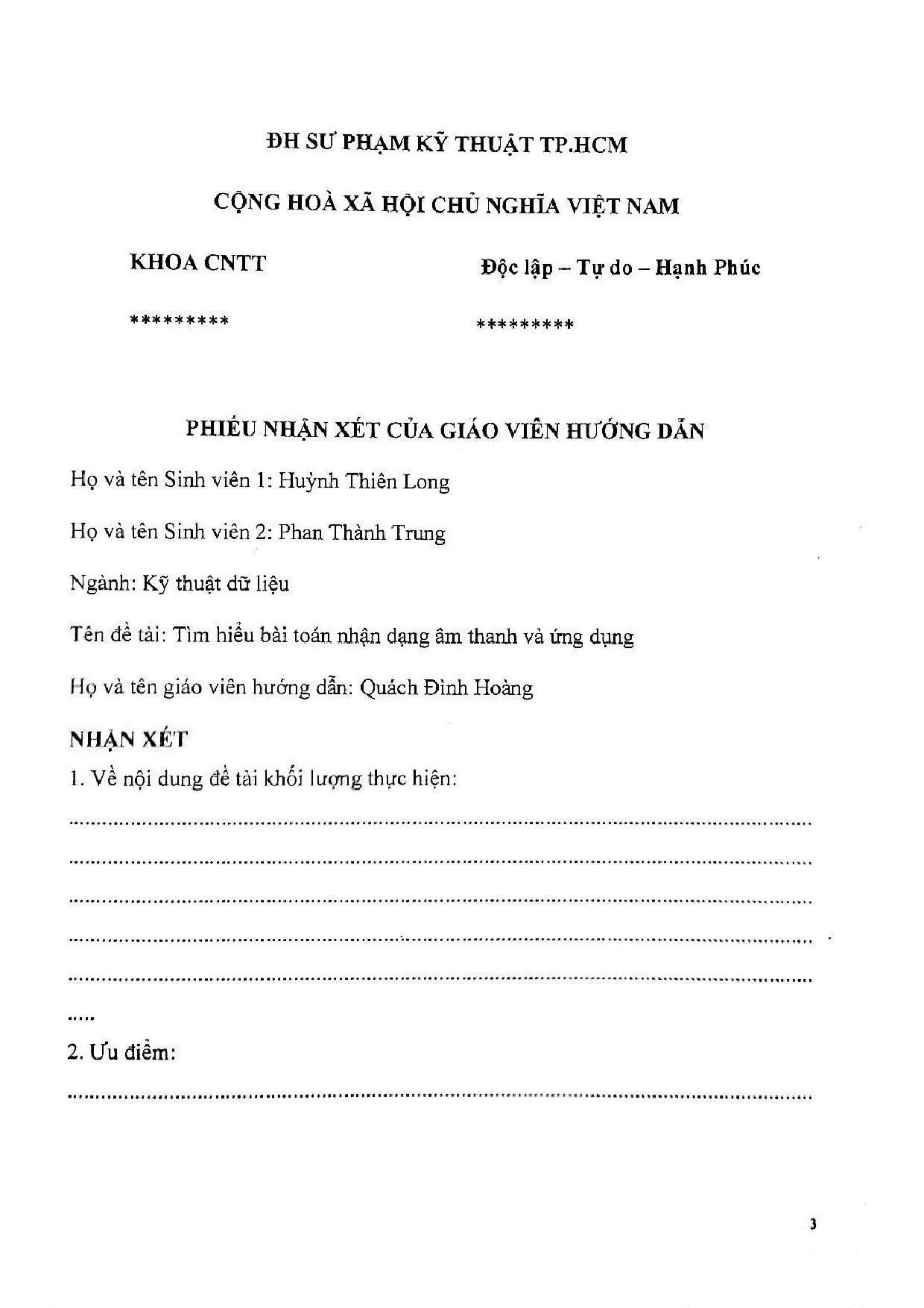 Đồ án tốt nghiệp - Tìm hiểu bài toán nhận dạng âm thanh và ứng dụng - Trang 2