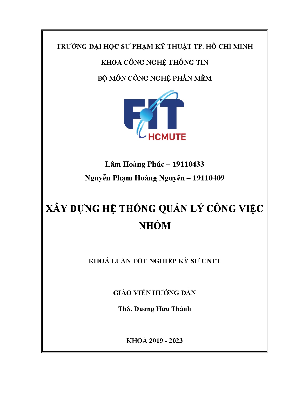 Đồ án tốt nghiệp - Xây dựng hệ thống quản lý công việc nhóm