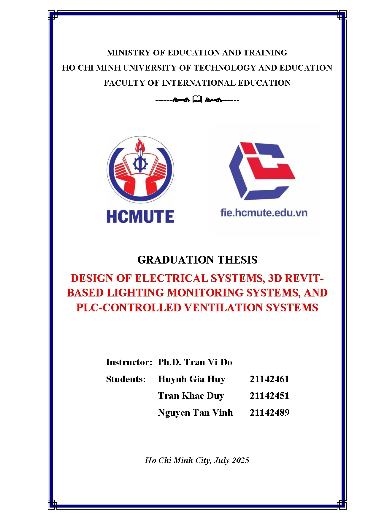 Đồ án tốt nghiệp - Design of electrical systems, 3D revit-based lighting monitoring systems, and PVS