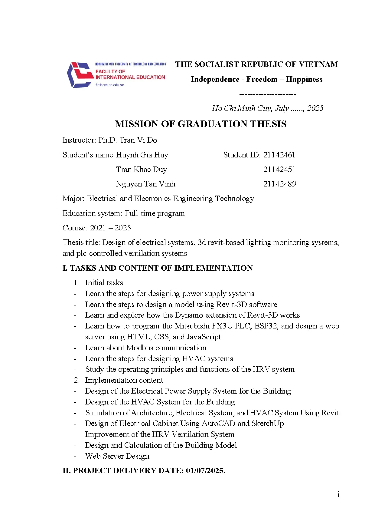 Đồ án tốt nghiệp - Design of electrical systems, 3D revit-based lighting monitoring systems, and PVS - Trang 3