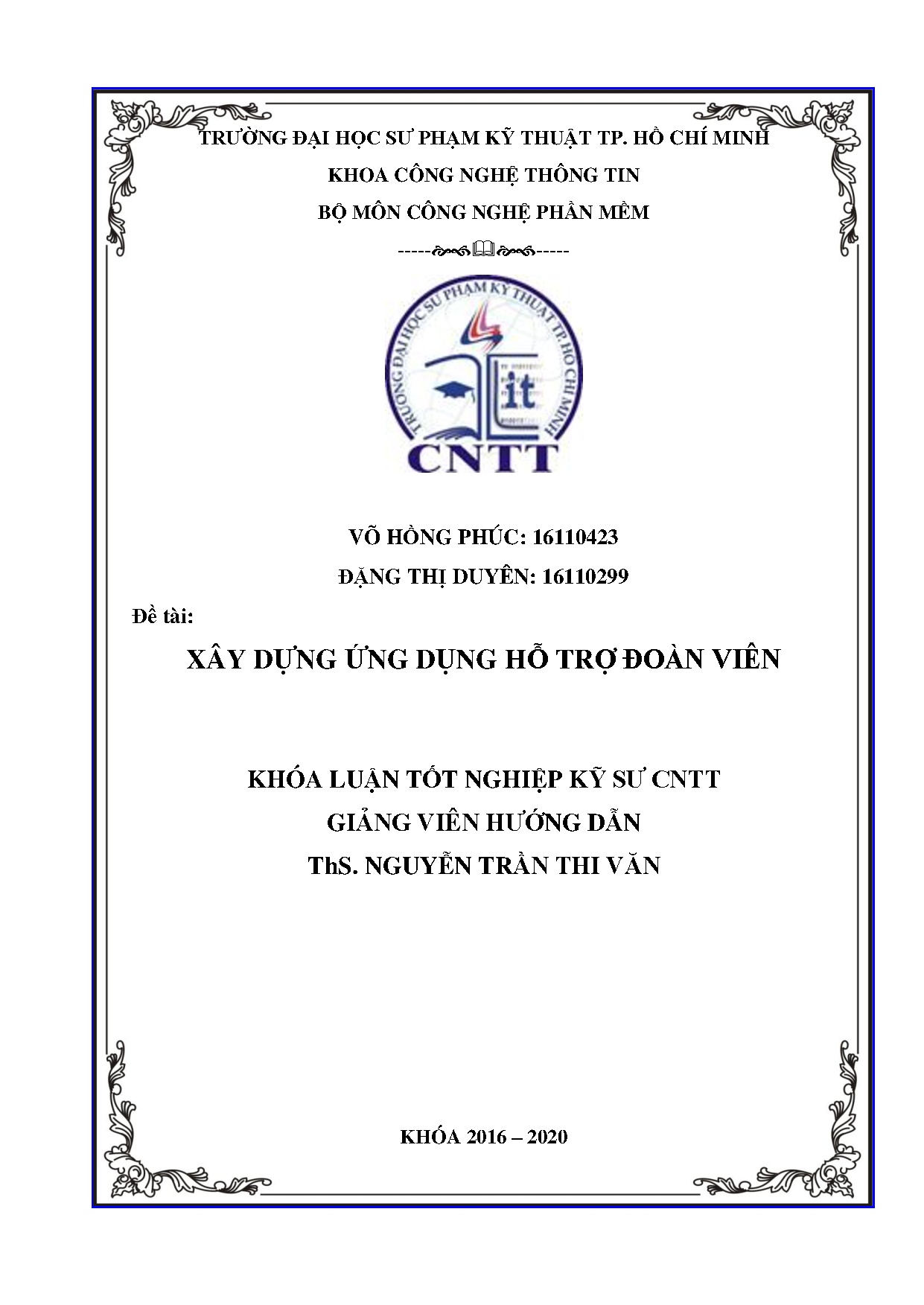 Đồ án tốt nghiệp - Xây dựng ứng dụng hỗ trợ đoàn viên