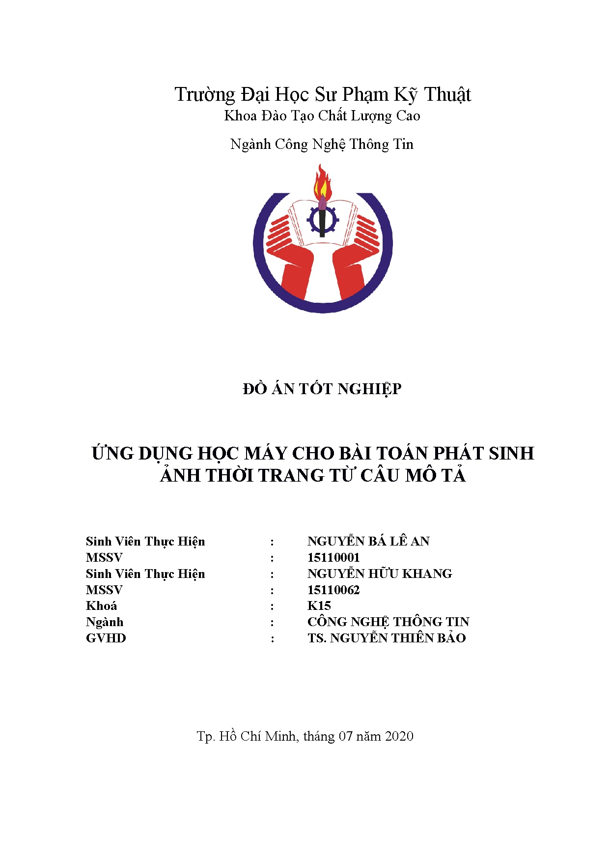 Đồ án tốt nghiệp - Ứng dụng học máy cho bài toán phát sinh ảnh thời trang từ câu mô tả