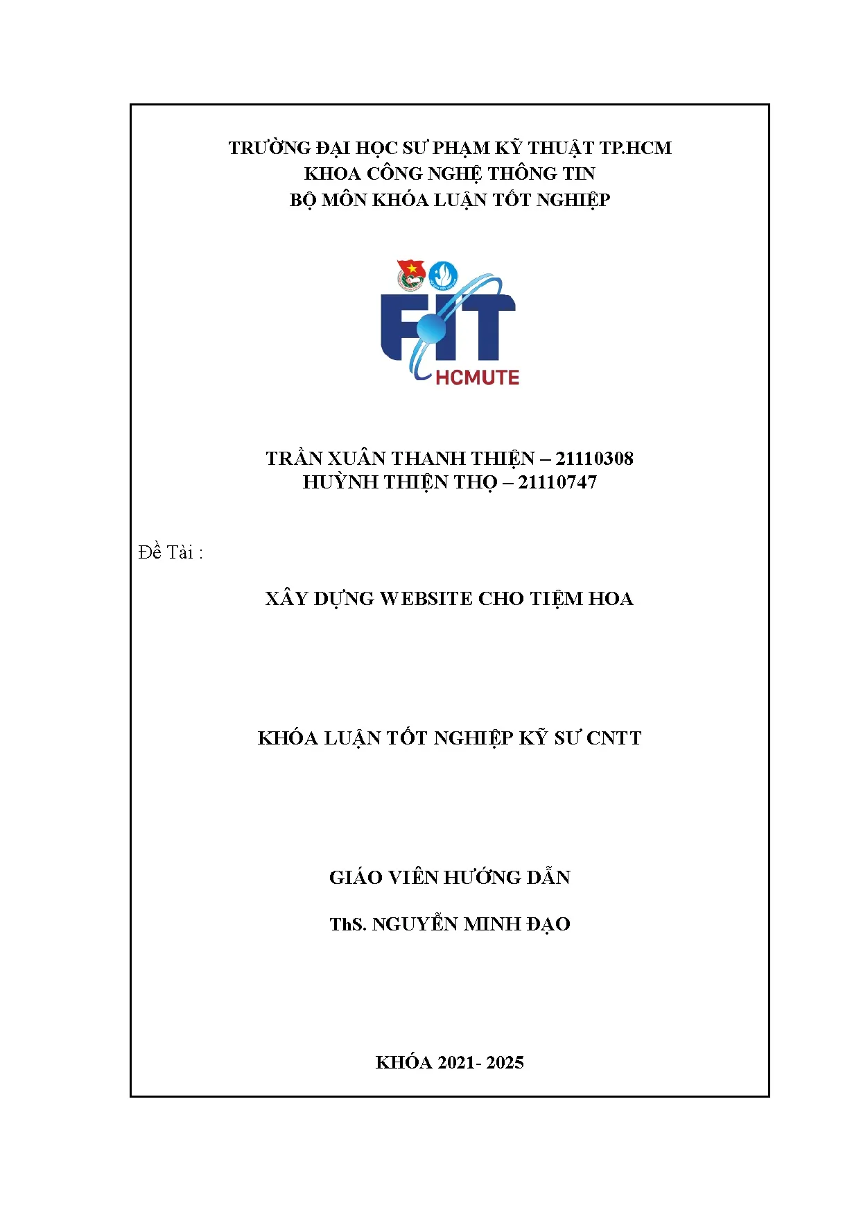 Đồ án tốt nghiệp - Xây dựng Website cho tiệm hoa