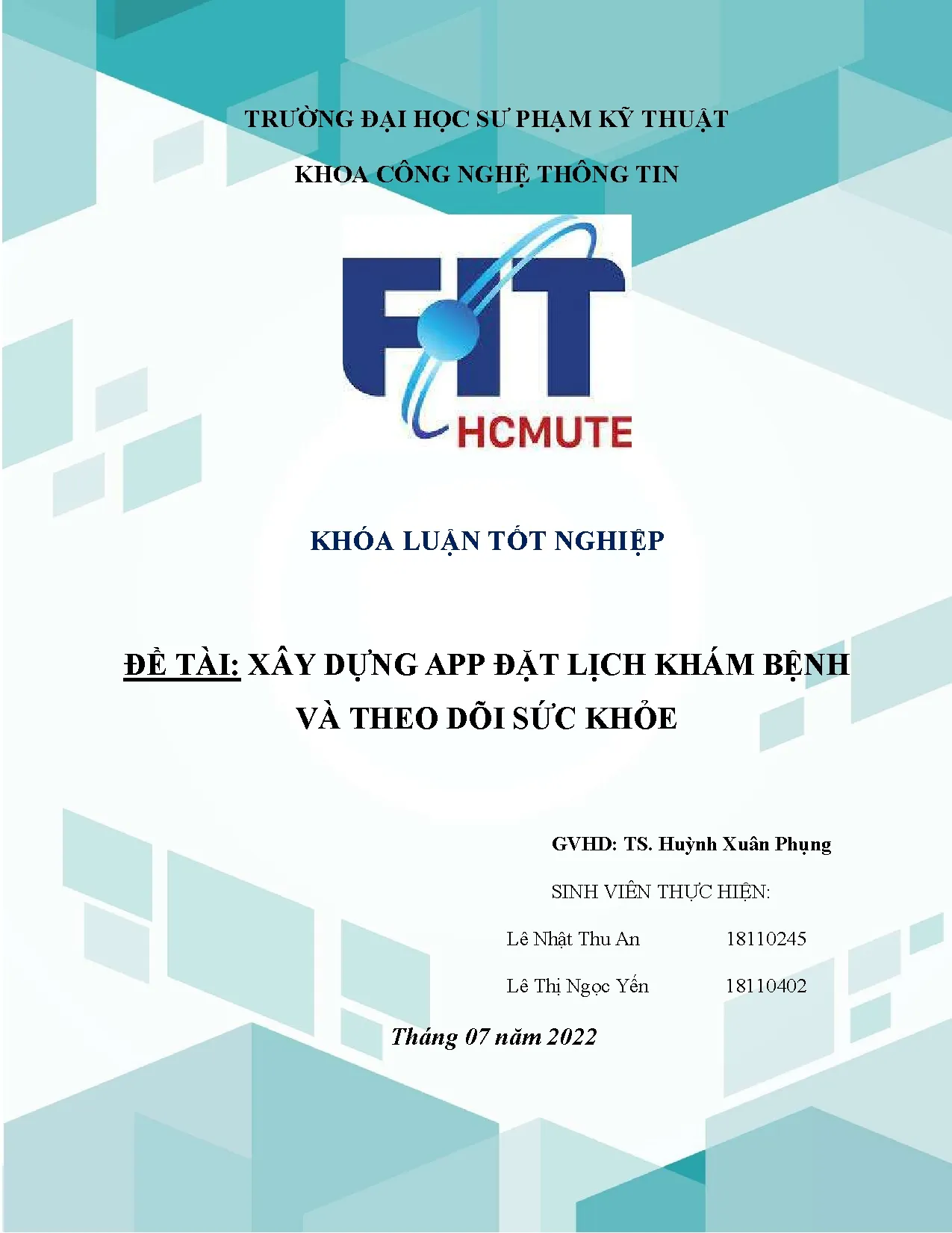 Đồ án tốt nghiệp - Xây dựng App đặt lịch khám bệnh và theo dõi sức khỏe