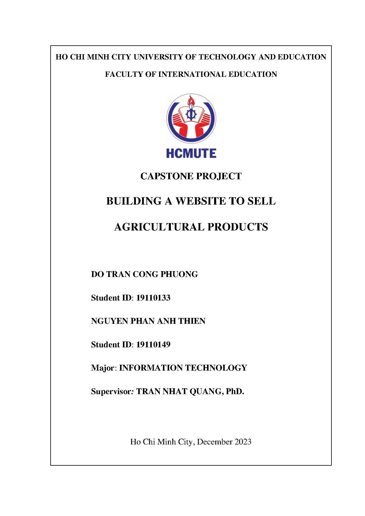 Đồ án tốt nghiệp - Building a website to sell agricultural products