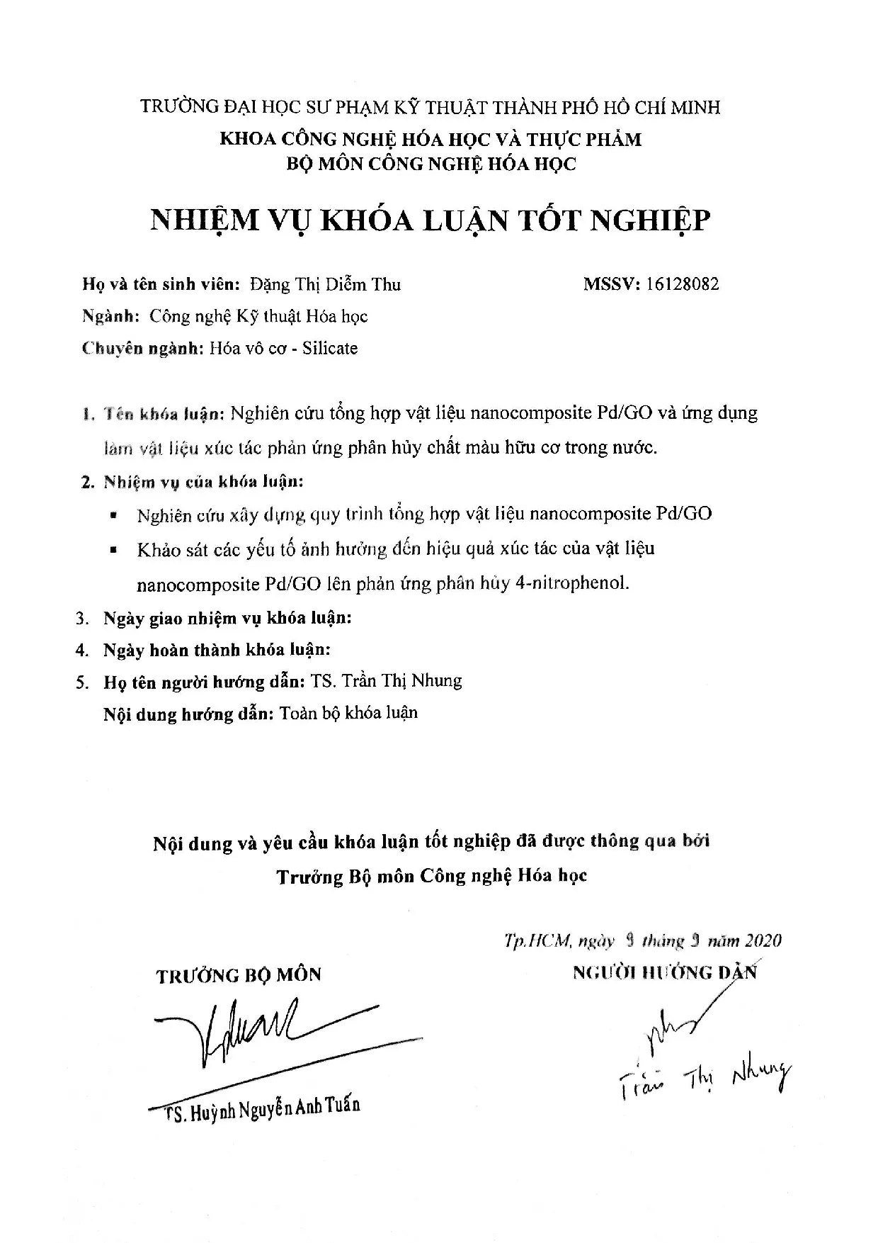 Đồ án tốt nghiệp - Nghiên cứu tổng hợp vật liệu nanocomposite Pd/GO và ứng dụng làm VLXTPỨPHCMHCTN - Trang 2