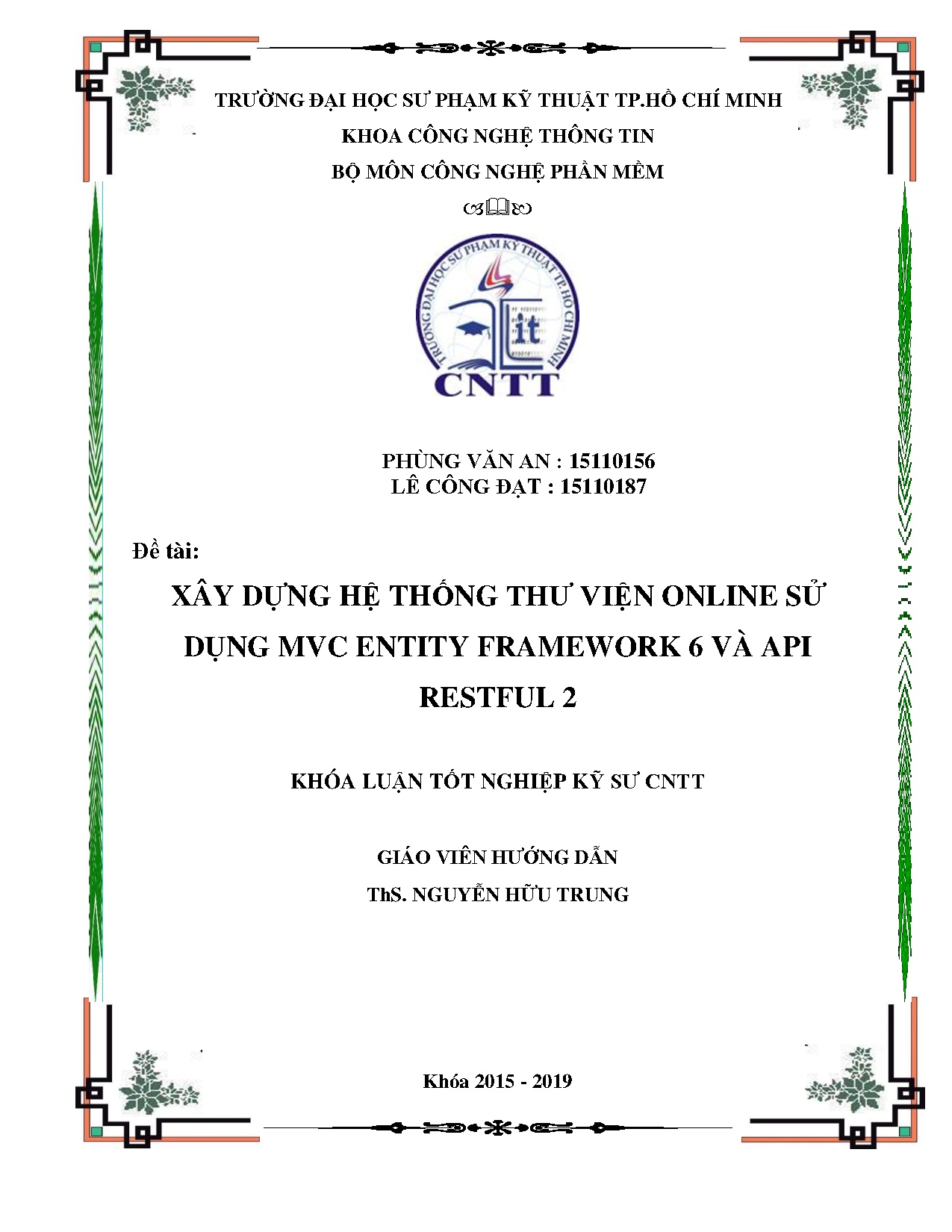 Đồ án tốt nghiệp - Xây dựng hệ thống thư viện online sử dụng MVC Entity Framework 6 và API Restful 2