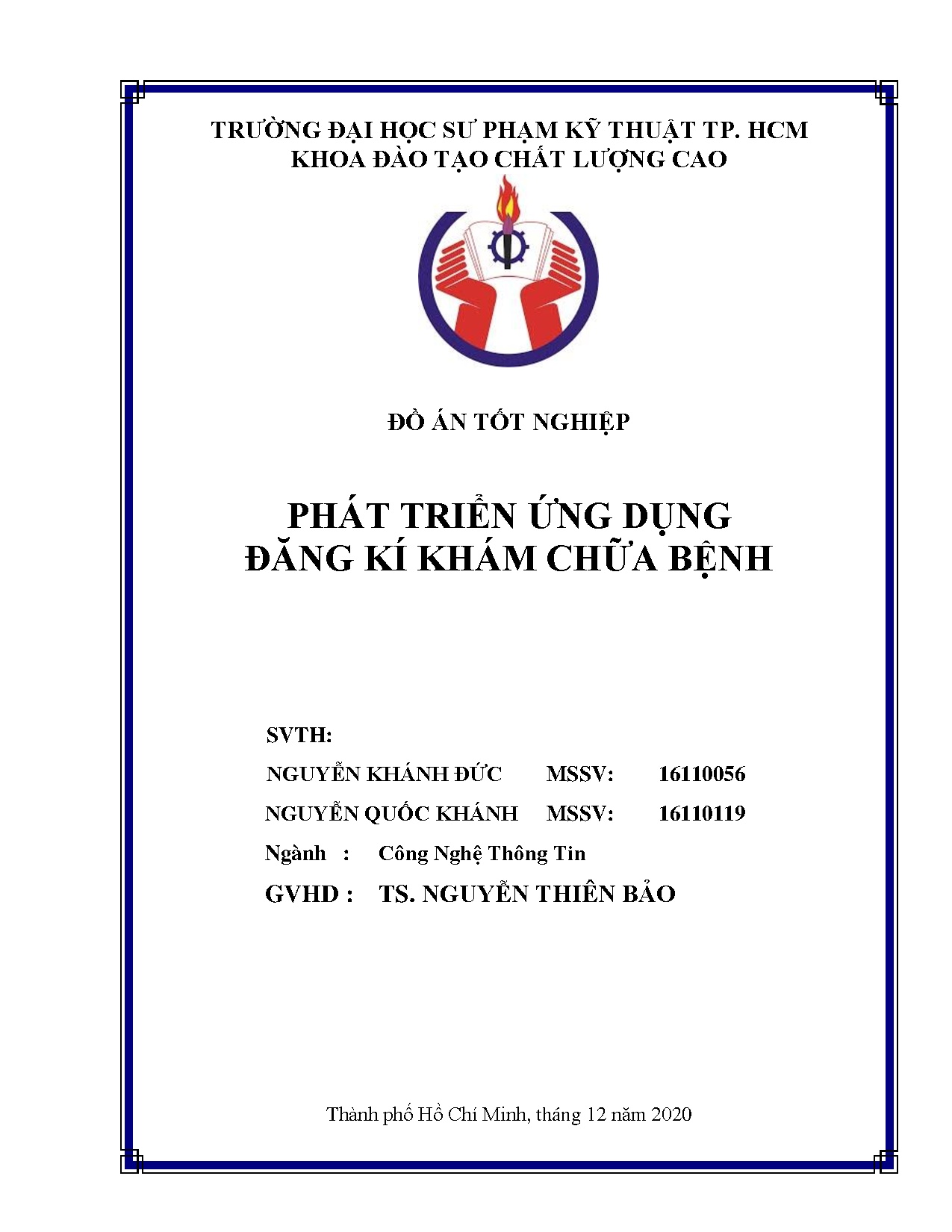 Đồ án tốt nghiệp - Phát triển ứng dụng đăng kí khám chữa bệnh