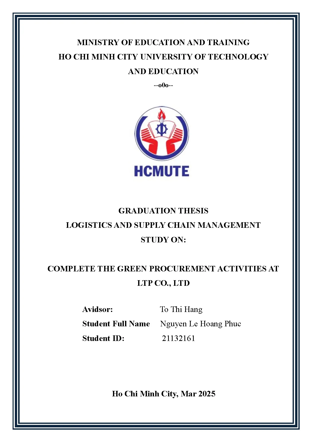 Đồ án tốt nghiệp - Complete the green procurement activities at LTP CO., LTD