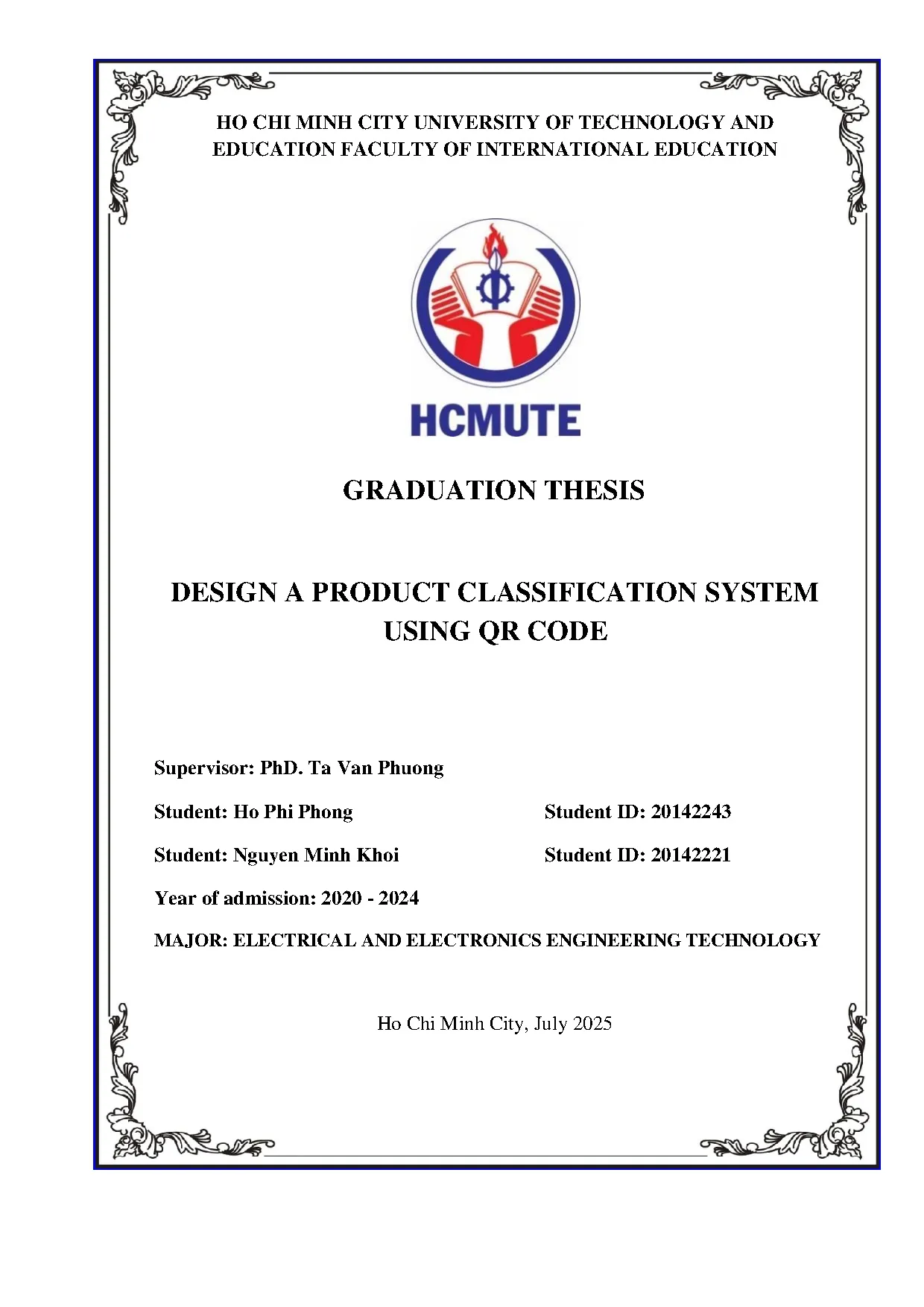 Đồ án tốt nghiệp - Design a product classification system using QR code