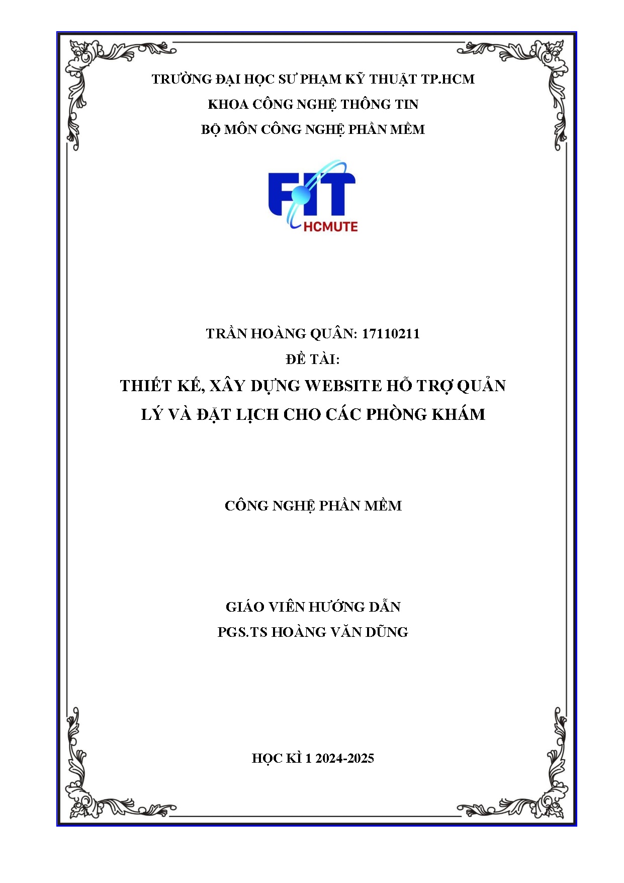 Đồ án tốt nghiệp - Thiết kế, xây dựng website hỗ trợ quản lý và đặt lịch cho các phòng khám