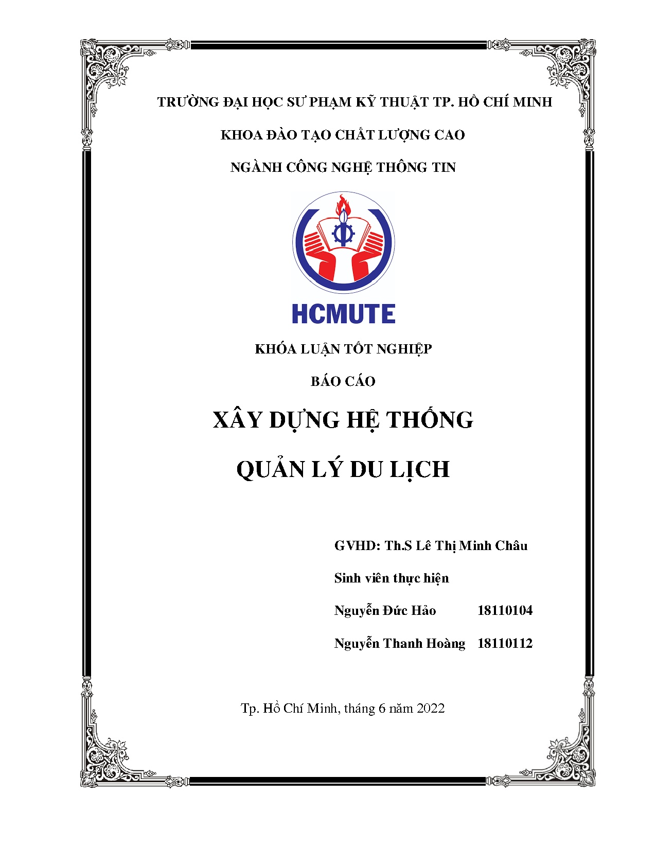 Đồ án tốt nghiệp - Xây dựng hệ thống quản lý du lịch