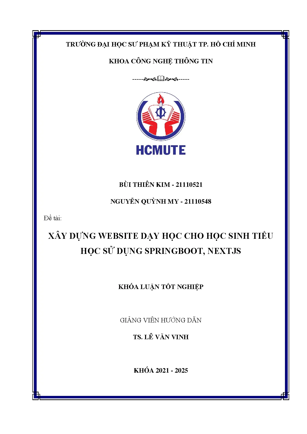 Đồ án tốt nghiệp - Xây dựng Website dạy học cho học sinh tiểu học sử dụng Spring Boot, NextJS - Trang 2