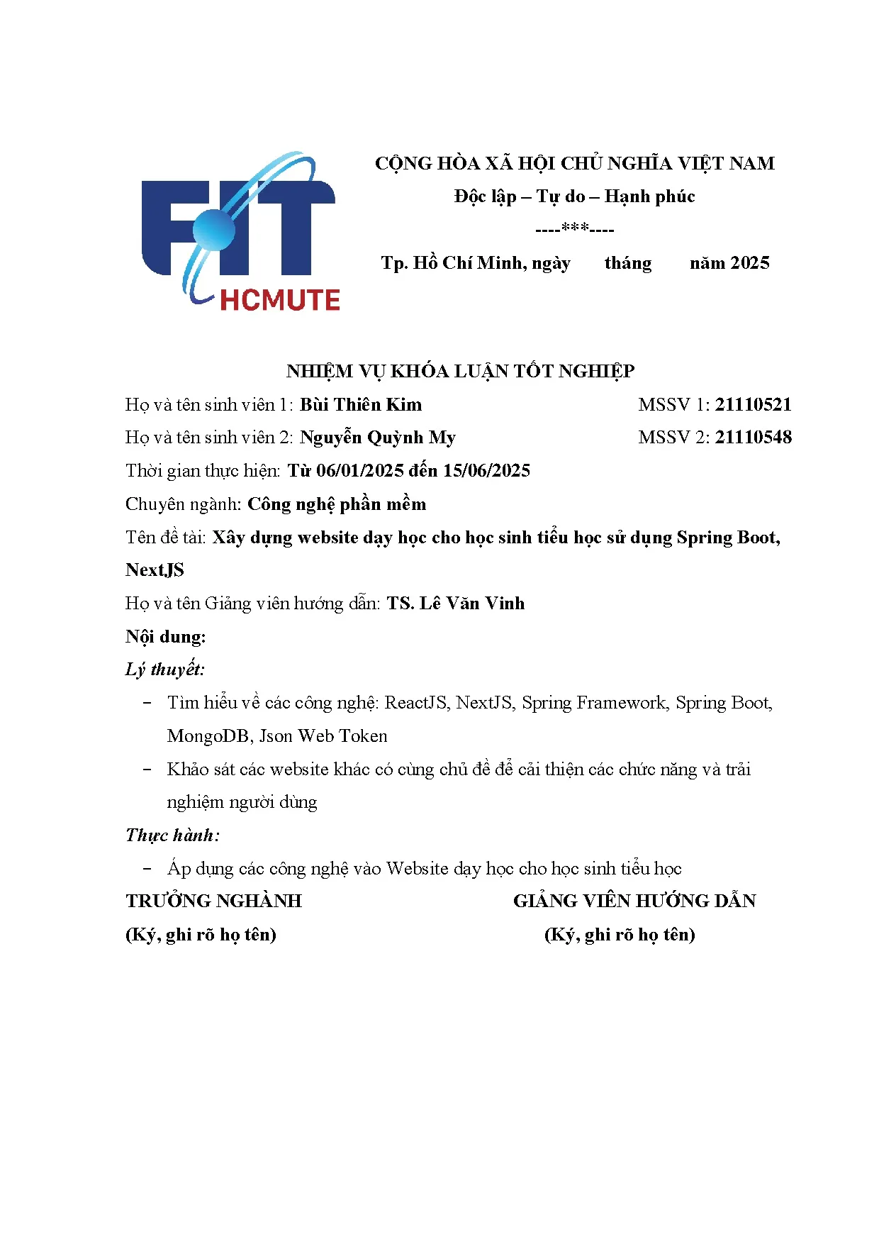 Đồ án tốt nghiệp - Xây dựng Website dạy học cho học sinh tiểu học sử dụng Spring Boot, NextJS - Trang 3