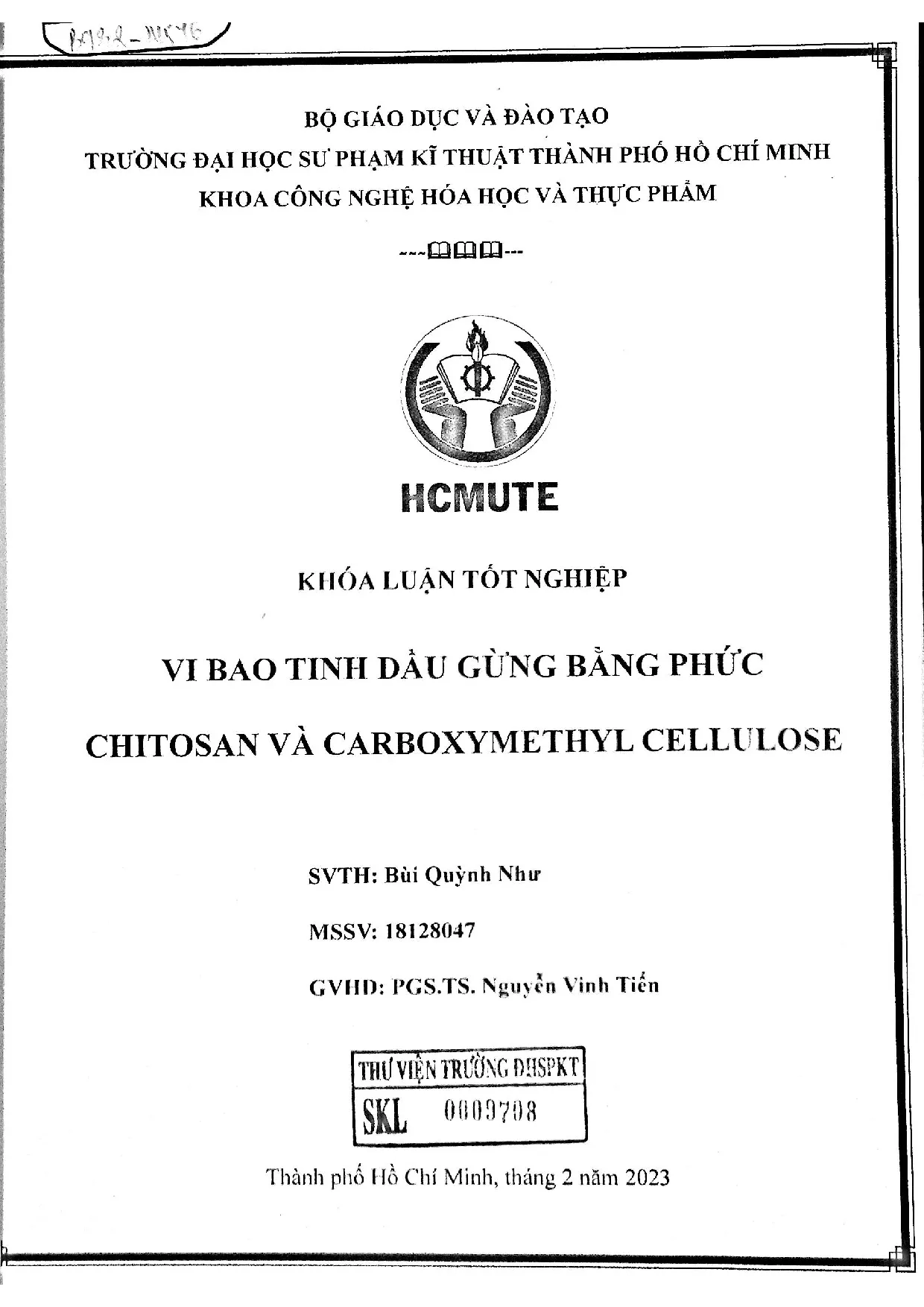 Đồ án tốt nghiệp - Vi bao tinh dầu gừng bằng phức chitosan và carboxymethyl cellulose