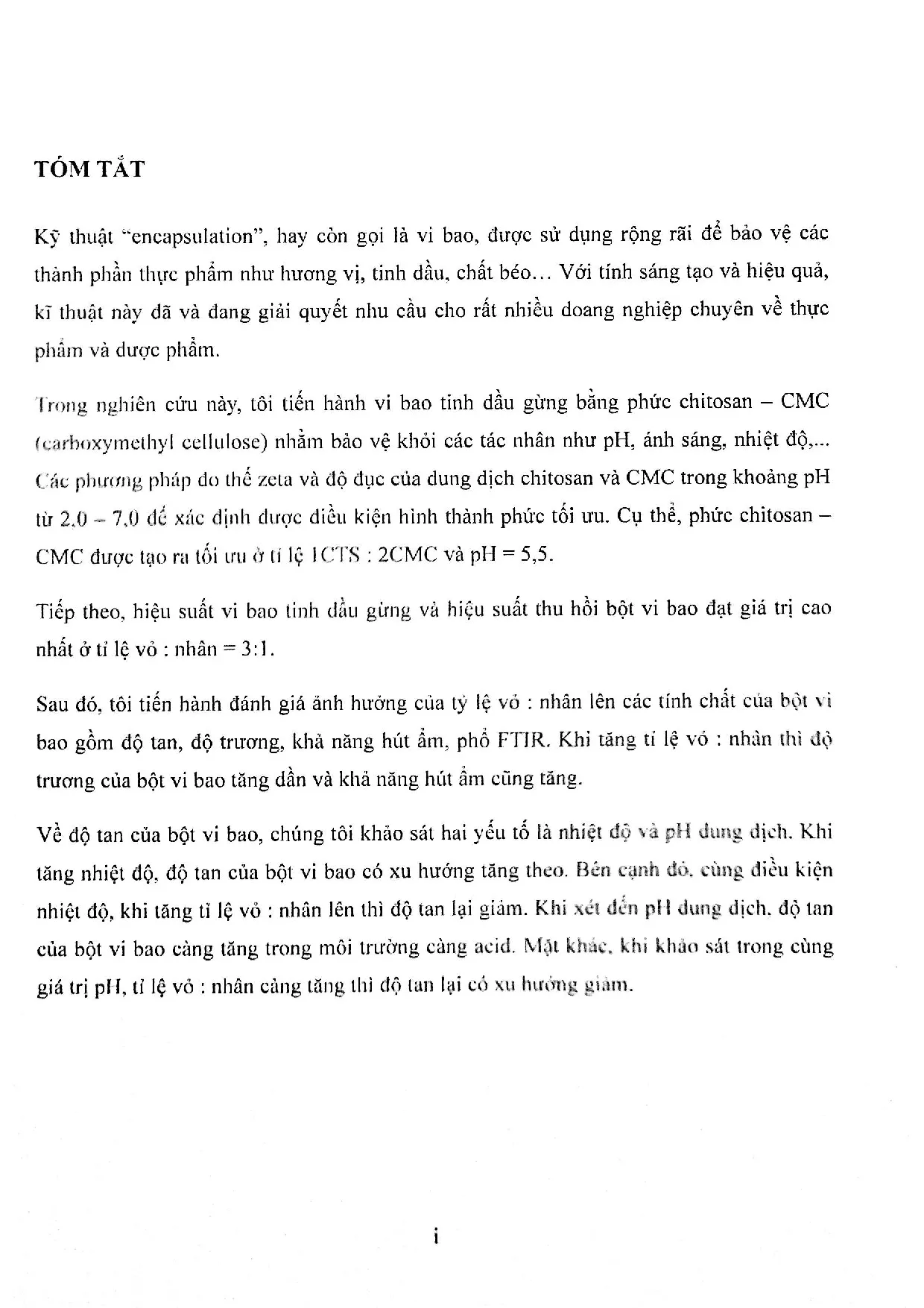 Đồ án tốt nghiệp - Vi bao tinh dầu gừng bằng phức chitosan và carboxymethyl cellulose - Trang 2