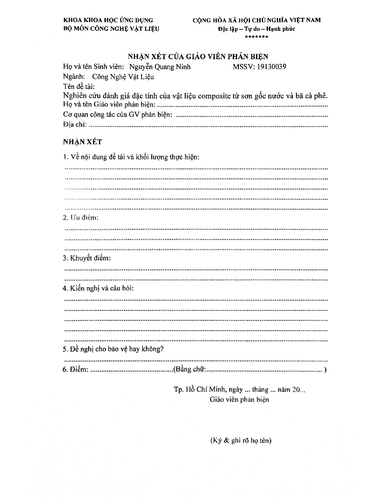 Đồ án tốt nghiệp - Nghiên cứu đánh giá đặc tính của vật liệu composite từ sơn gốc nước và bã cà phê - Trang 4