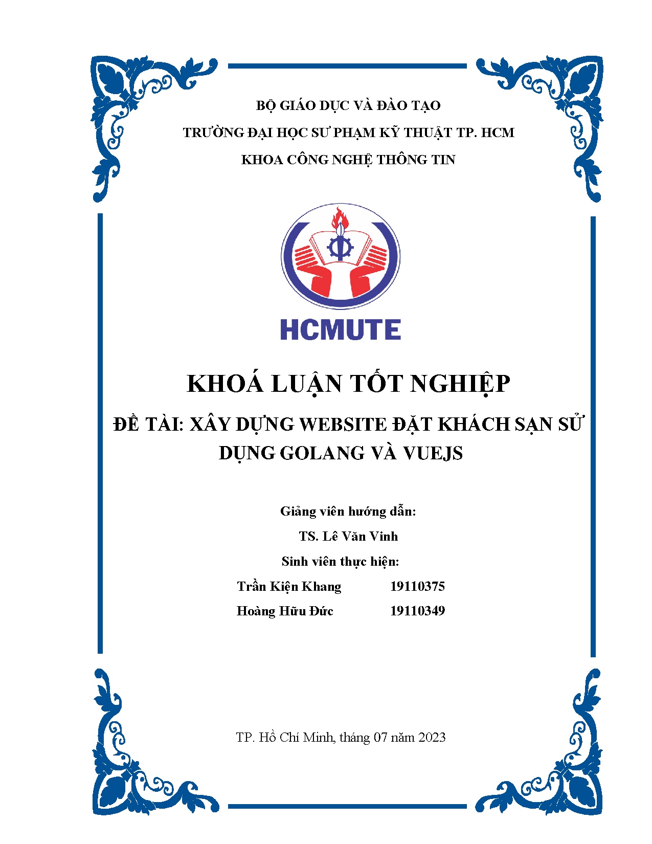 Đồ án tốt nghiệp - Xây dựng website đặt khách sạn sử dụng Golang và Vuejs
