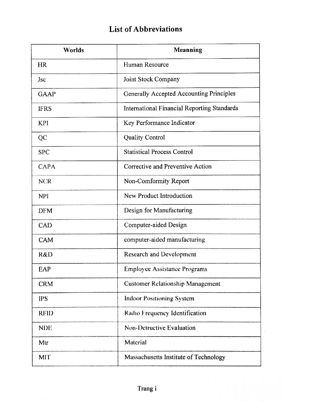 Đồ án tốt nghiệp - Improving the capability index of the diameter drilling stage in the CSPLAVAOTJSC - Trang 3
