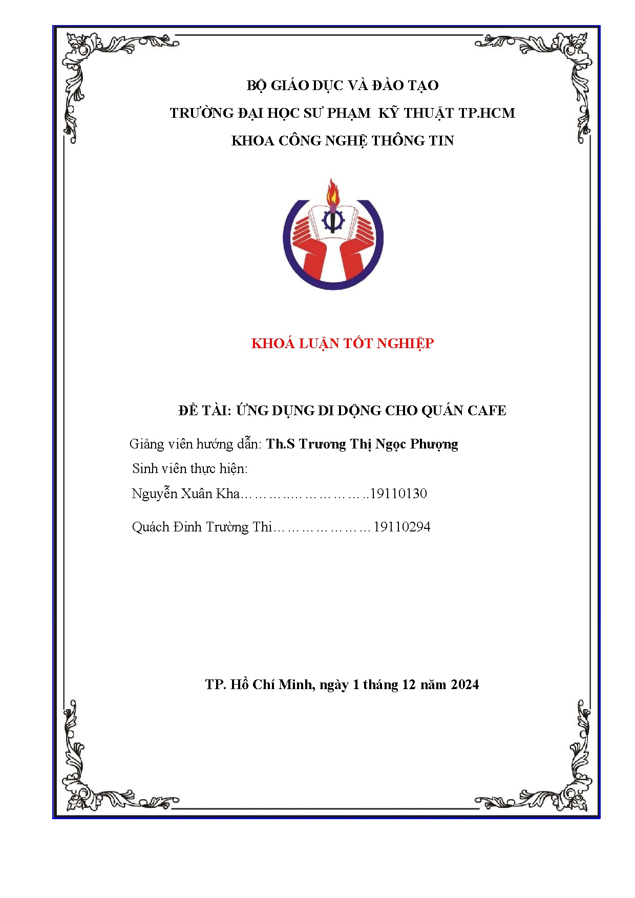 Đồ án tốt nghiệp - Ứng dụng di động cho quán cafe