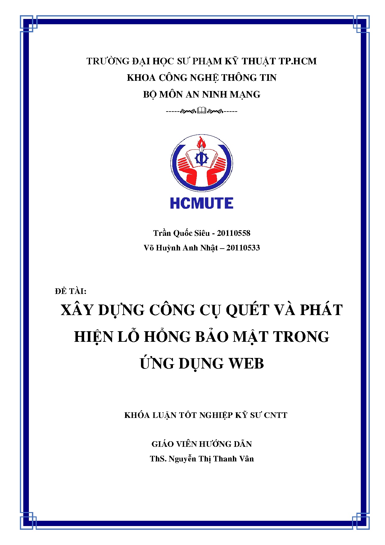 Đồ án tốt nghiệp - Xây dựng công cụ quét và phát hiện lỗ hỏng bảo mật trong ứng dụng web