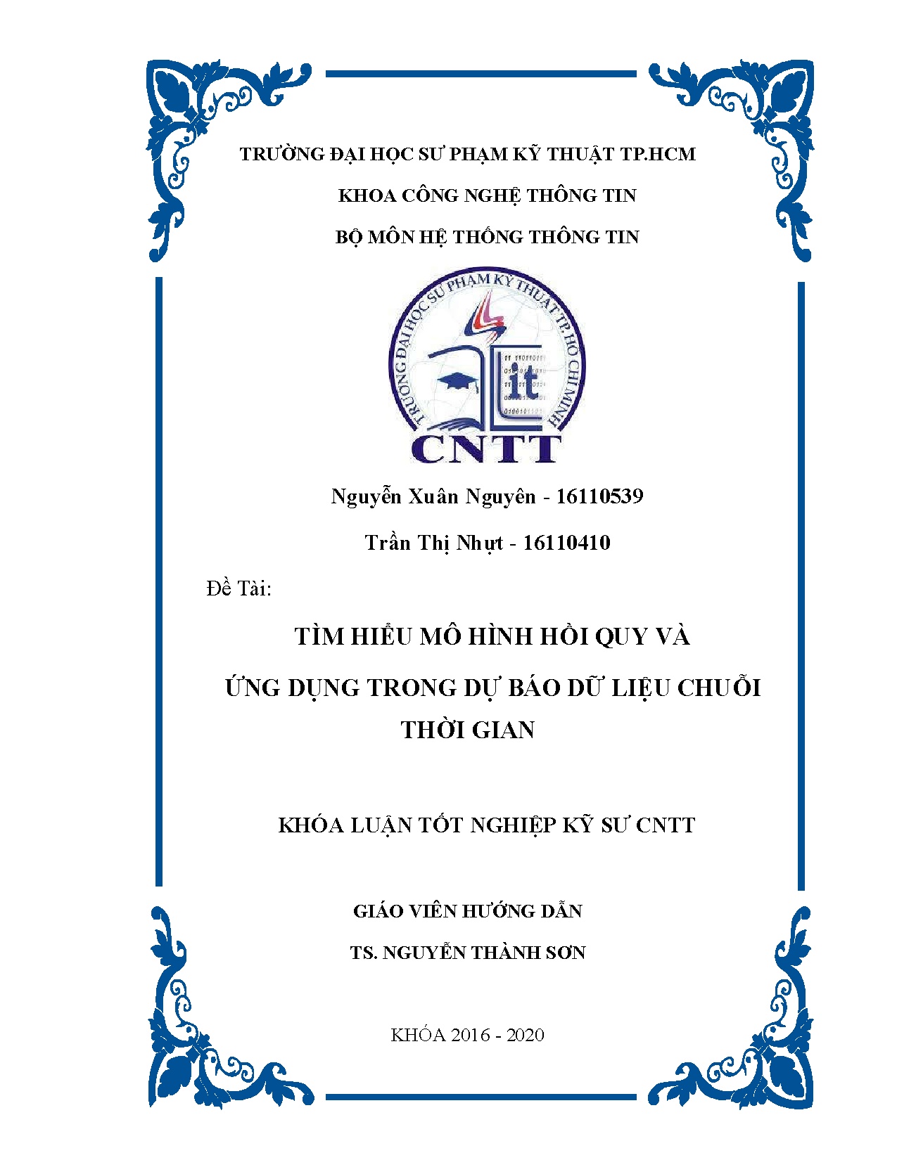 Đồ án tốt nghiệp - Tìm hiểu mô hình hồi quy và ứng dụng trong dự báo dữ liệu chuổi thời gian