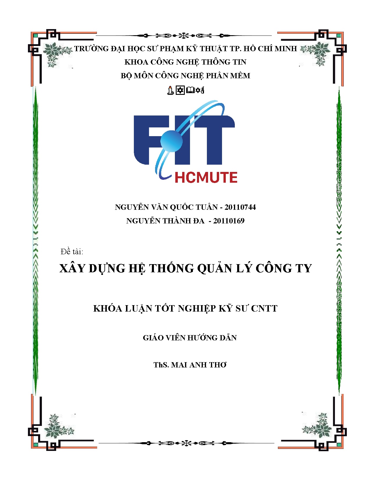 Đồ án tốt nghiệp - Xây dựng hệ thống quản lý công ty