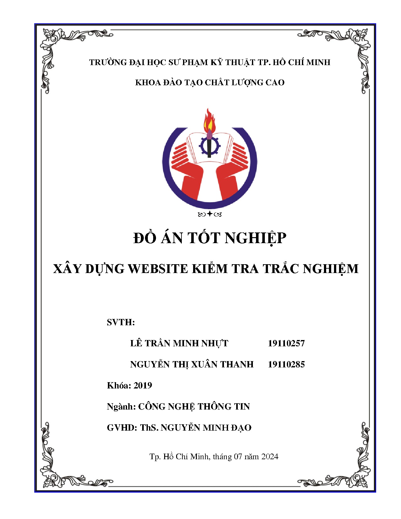 Đồ án tốt nghiệp - Xây dựng website kiểm tra trắc nghiệm