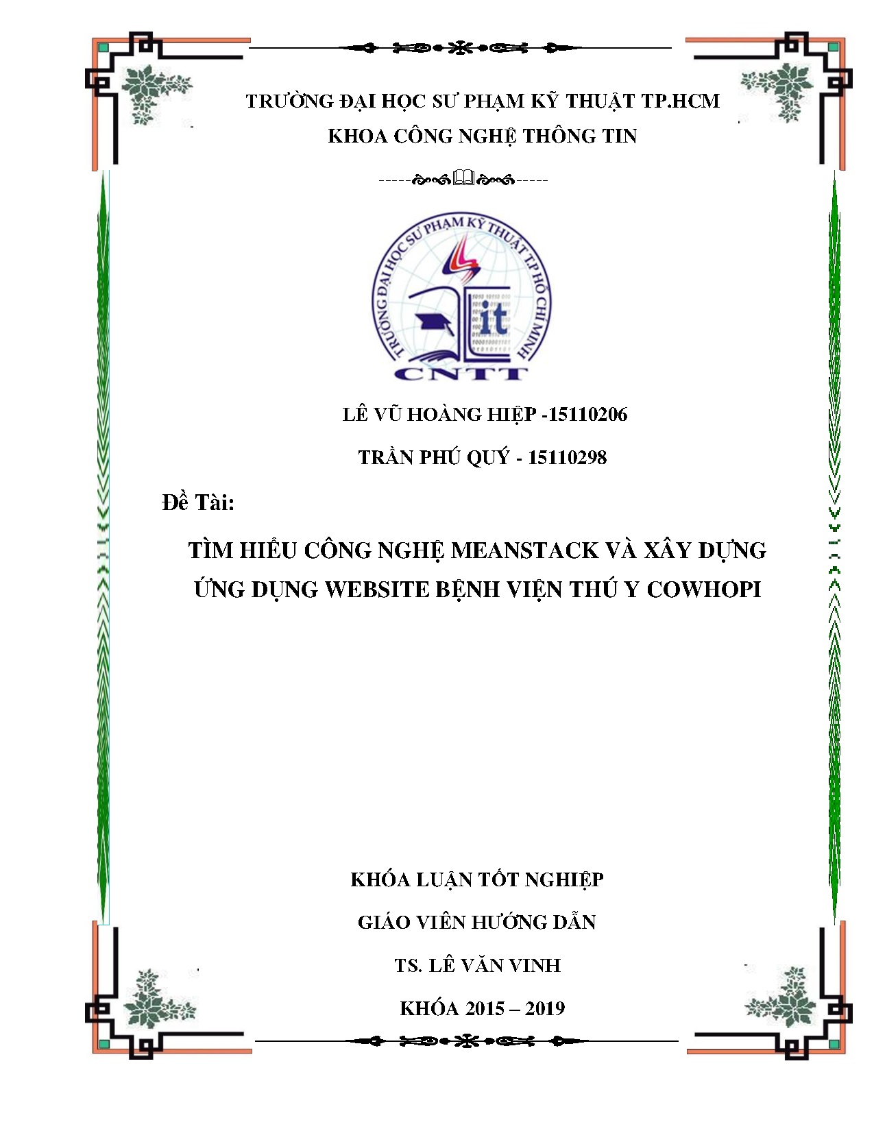 Đồ án tốt nghiệp - Tìm hiểu công nghệ Meanstack và xây dựng ứng dụng website bệnh viện thú y COWHOPI