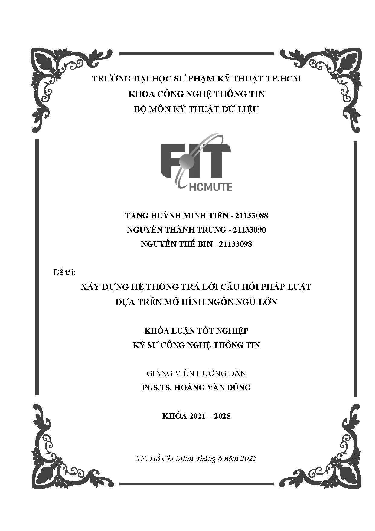 Đồ án tốt nghiệp - Xây dựng hệ thống trả lời câu hỏi pháp luật dựa trên mô hình ngôn ngữ lớn. - Trang 2
