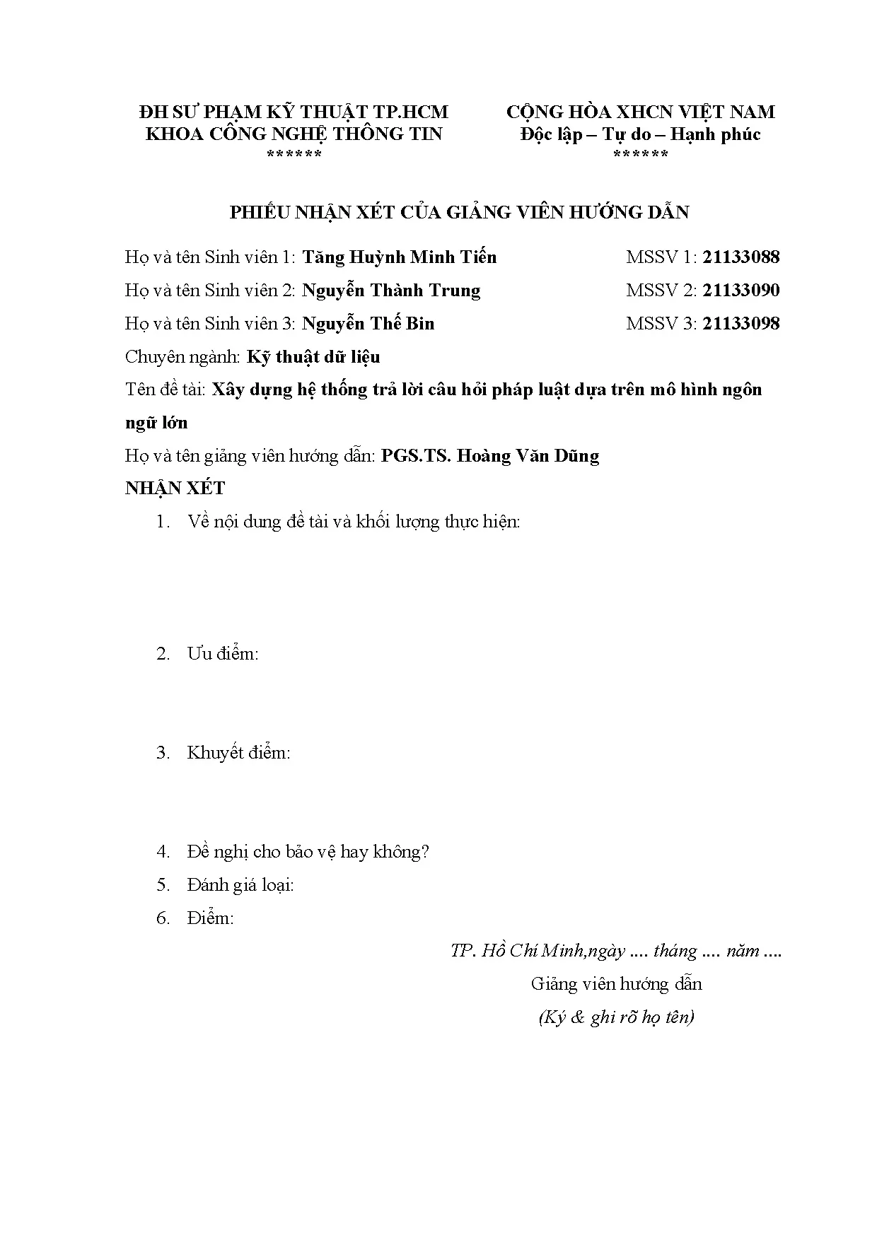 Đồ án tốt nghiệp - Xây dựng hệ thống trả lời câu hỏi pháp luật dựa trên mô hình ngôn ngữ lớn. - Trang 3