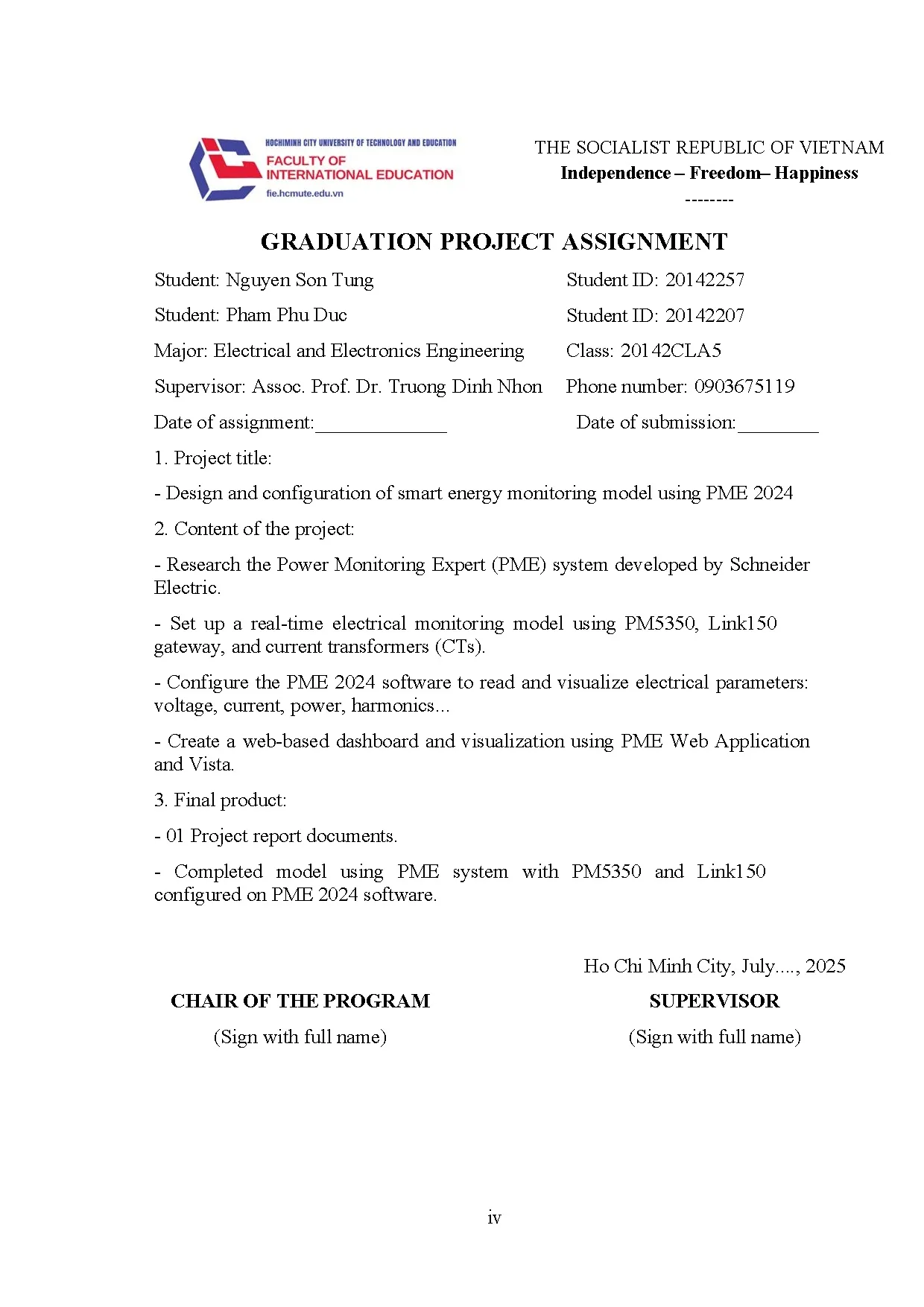 Đồ án tốt nghiệp - Design and configuration of smart energy monitoring model using PME 2024 - Trang 4