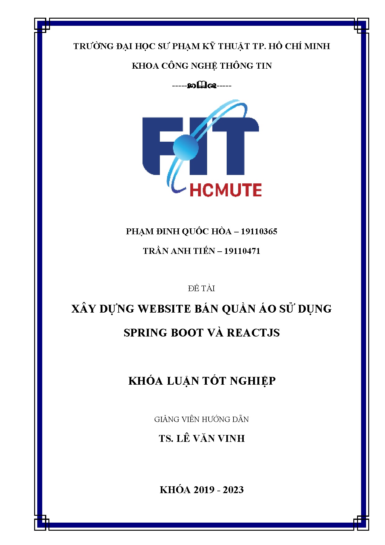 Đồ án tốt nghiệp - Xây dựng website bán quần áo sử dụng Spring Boot và Reactjs