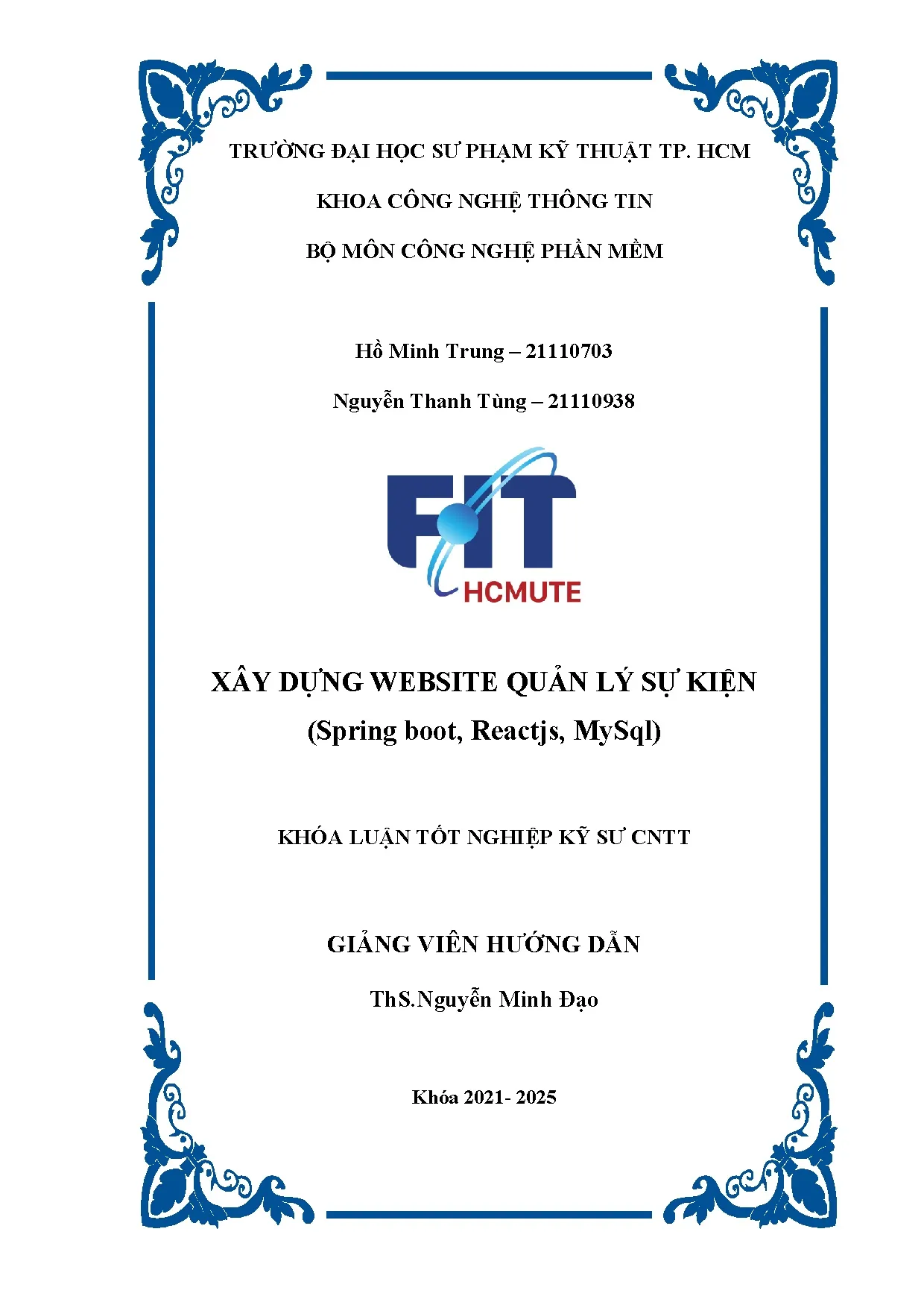 Đồ án tốt nghiệp - Xây dựng Website quản lý sự kiện (Spring Boot, ReactJS, MYSQL)