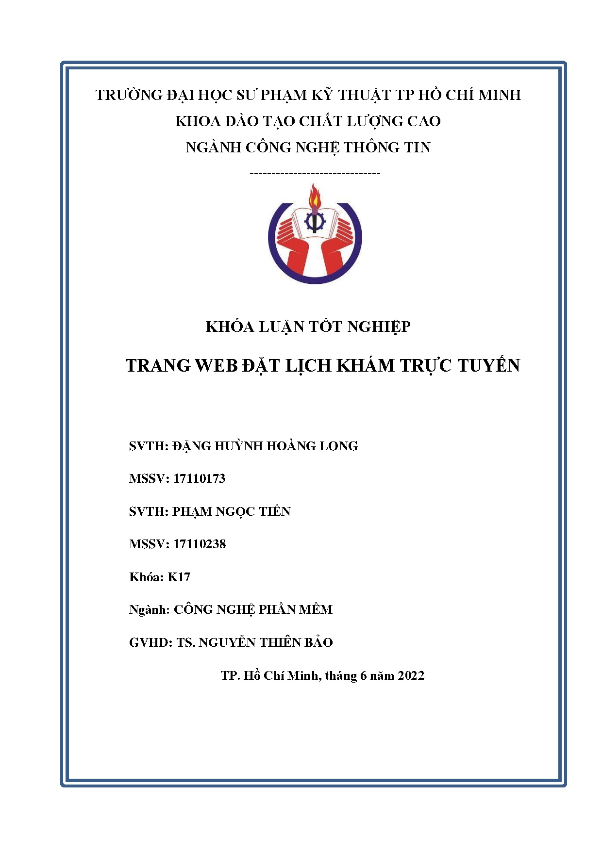 Đồ án tốt nghiệp - Trang web đặt lịch khám trực tuyến