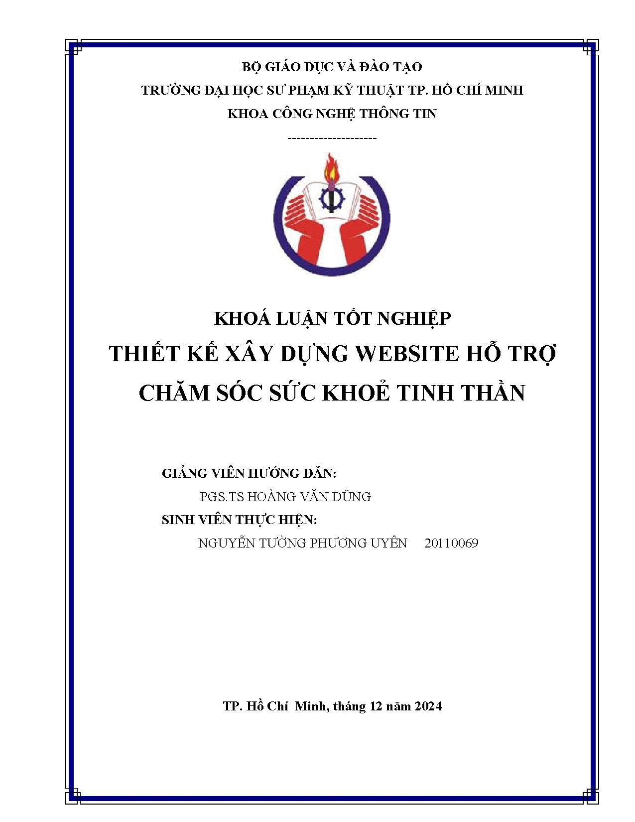 Đồ án tốt nghiệp - Thiết kế xây dựng website hỗ trợ chăm sóc sức khỏe tinh thần