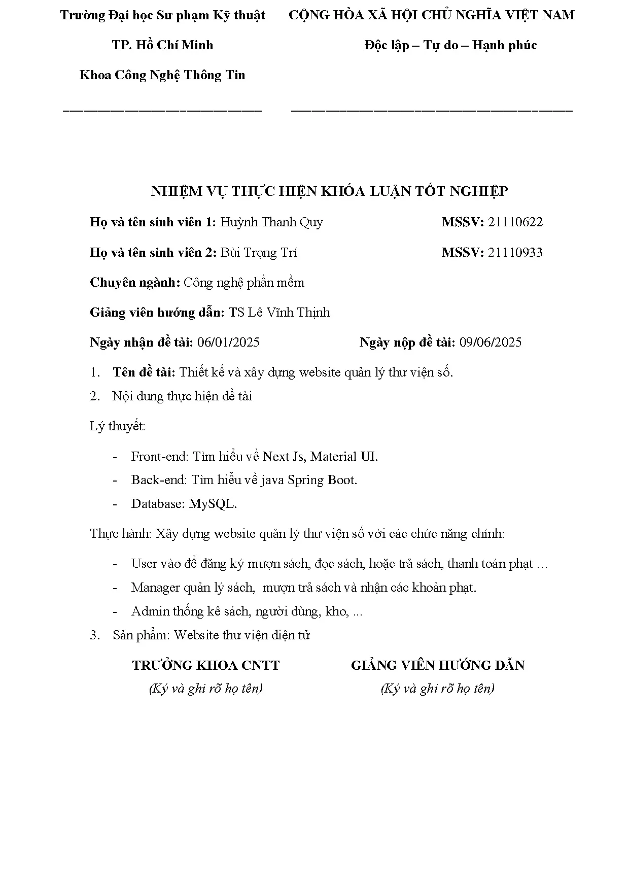 Đồ án tốt nghiệp - Thiết kế và xây dựng Website quản lý thư viện số - Trang 3