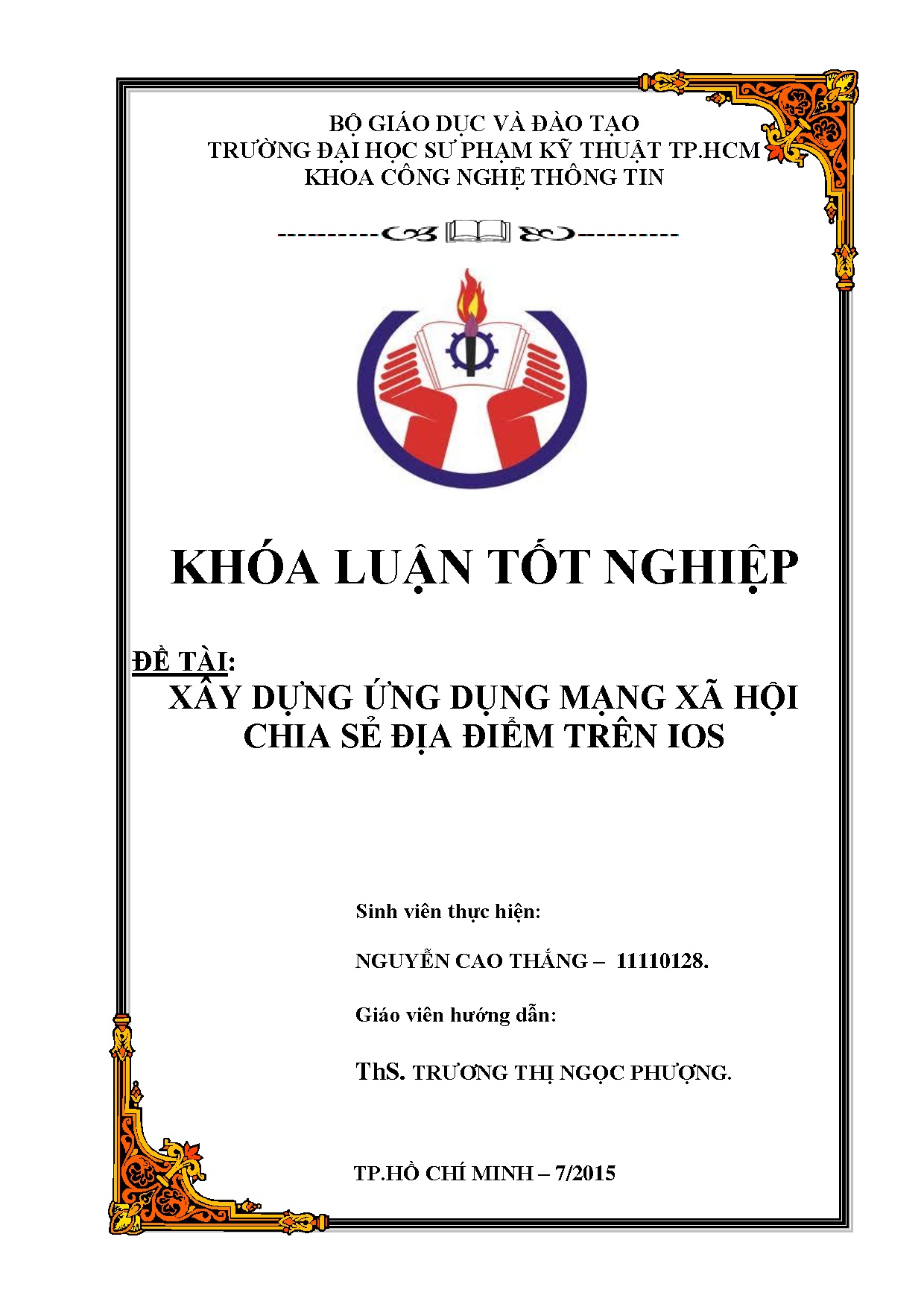 Đồ án tốt nghiệp - Xây dựng ứng dụng mạng xã hội chia sẻ địa điểm trên IOS