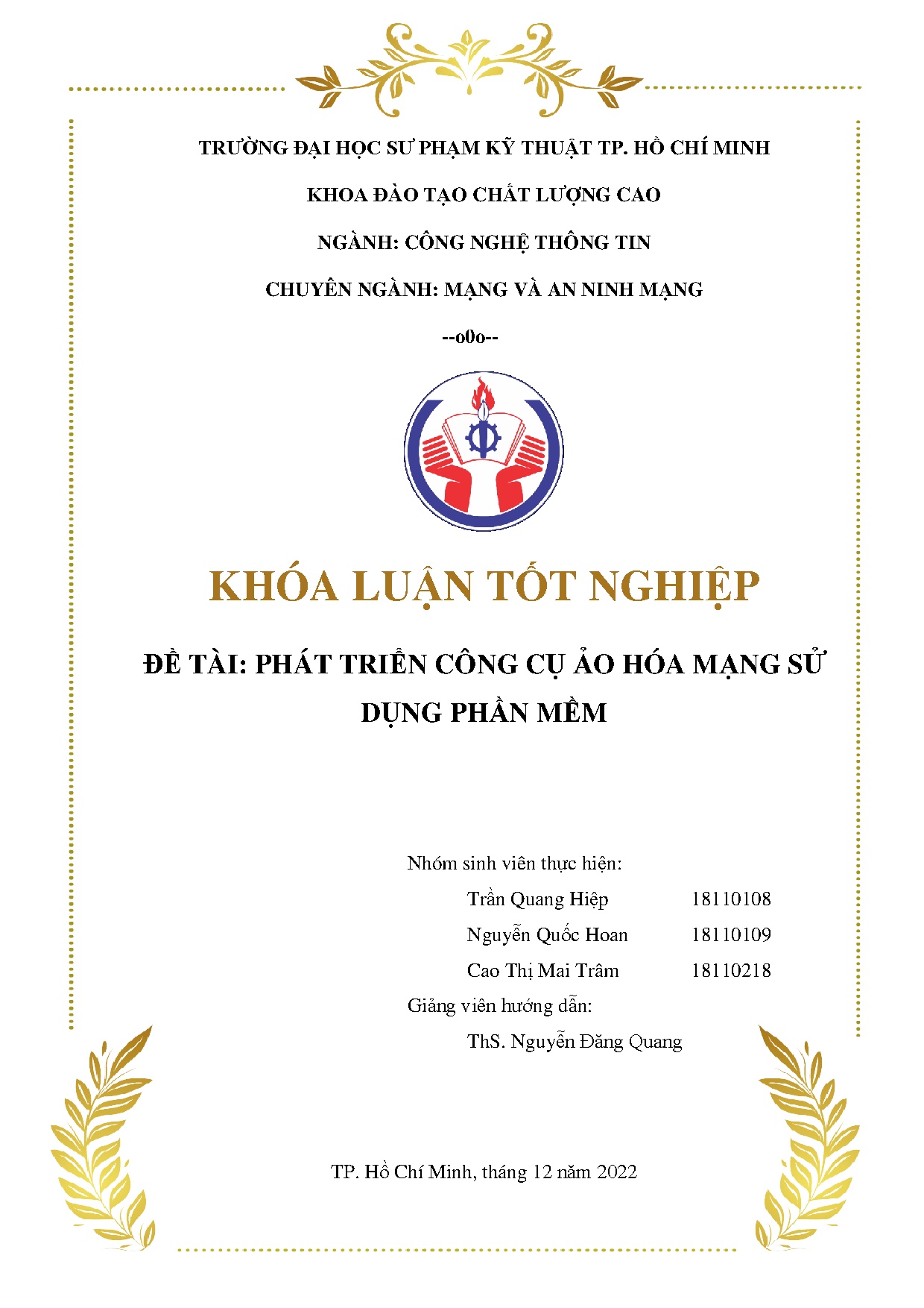 Đồ án tốt nghiệp - Phát triển công cụ ảo hóa mạng sử dụng phần mềm