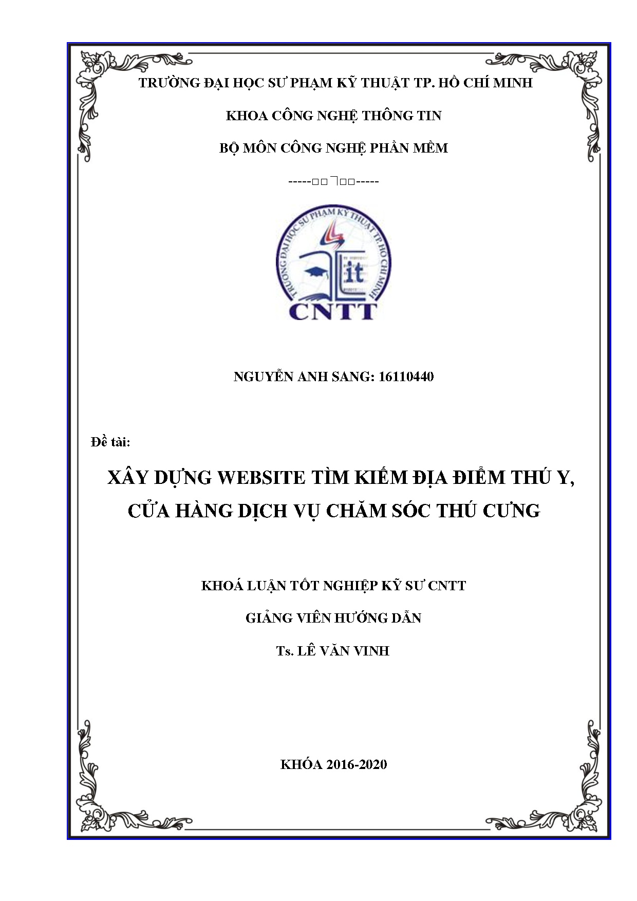 Đồ án tốt nghiệp - Xây dựng Website tìm kiếm địa điểm thú y, cửa hàng dịch vụ chăm sóc thú cưng