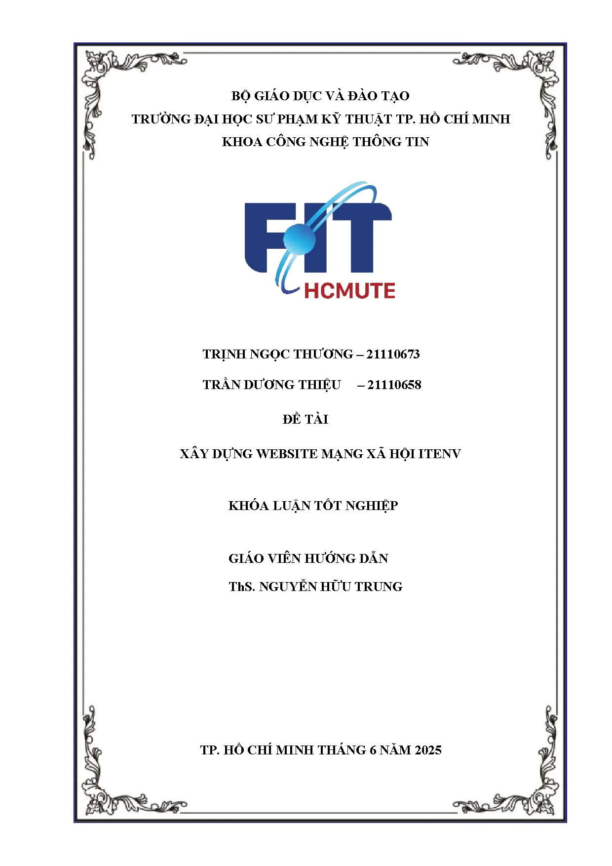 Đồ án tốt nghiệp - Xây dựng website mạng xã hội Itenv - Trang 2