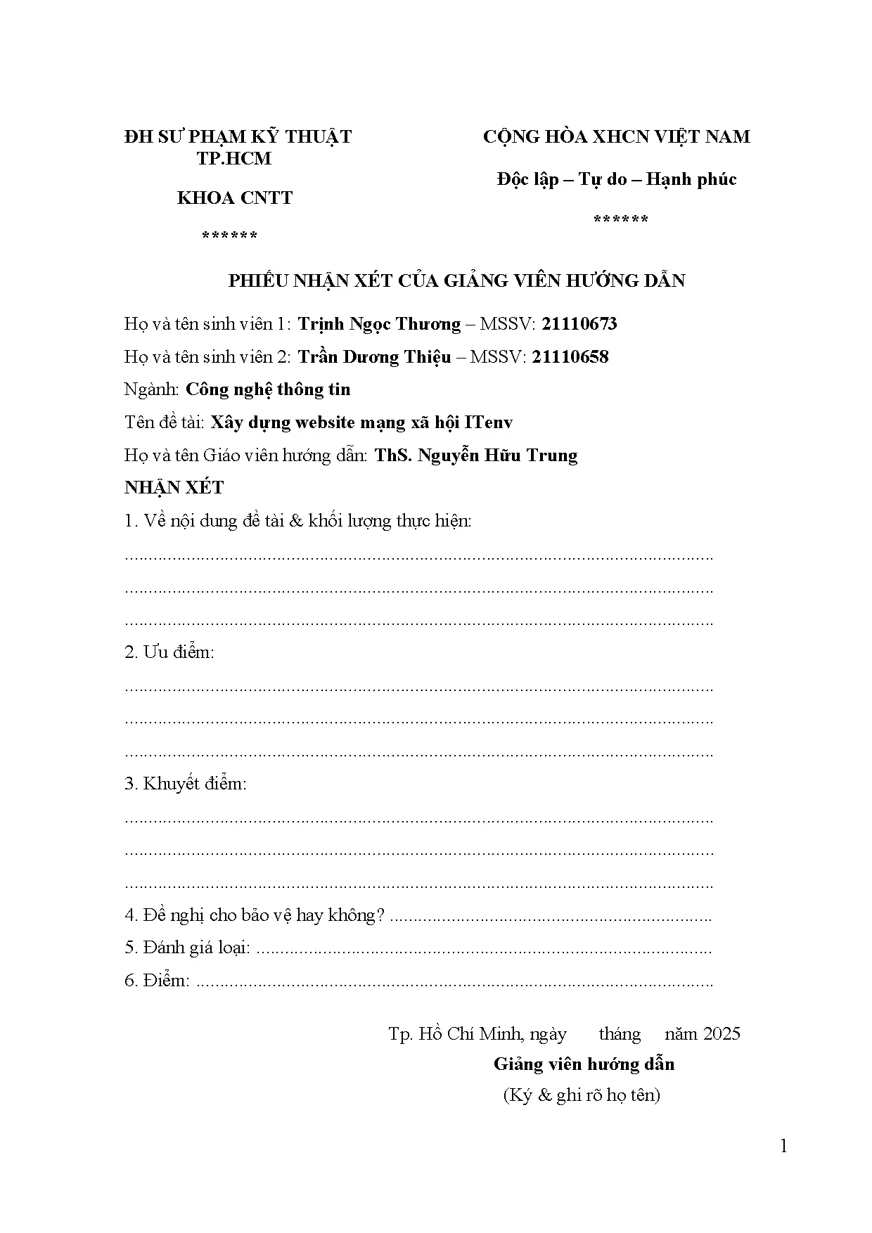 Đồ án tốt nghiệp - Xây dựng website mạng xã hội Itenv - Trang 3