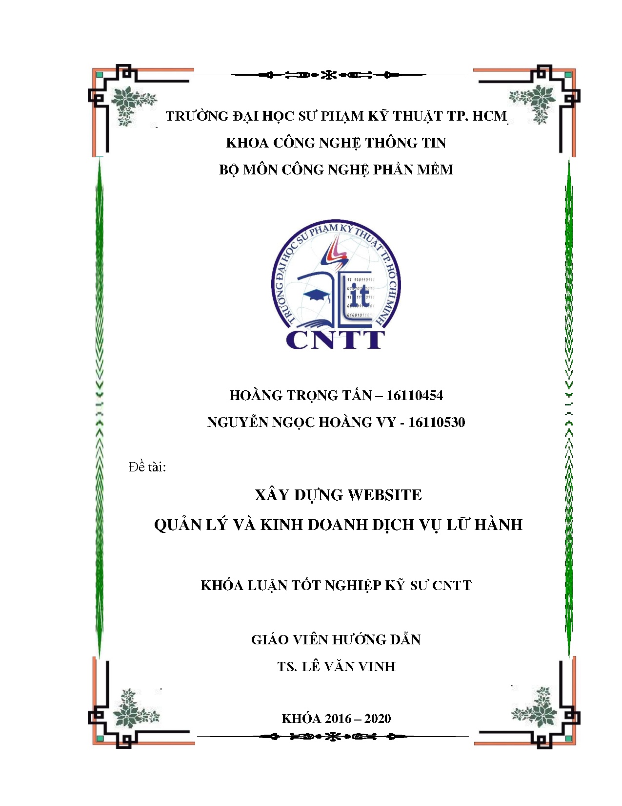 Đồ án tốt nghiệp - Xây dựng Website quản lý và kinh doanh vụ lữ hành