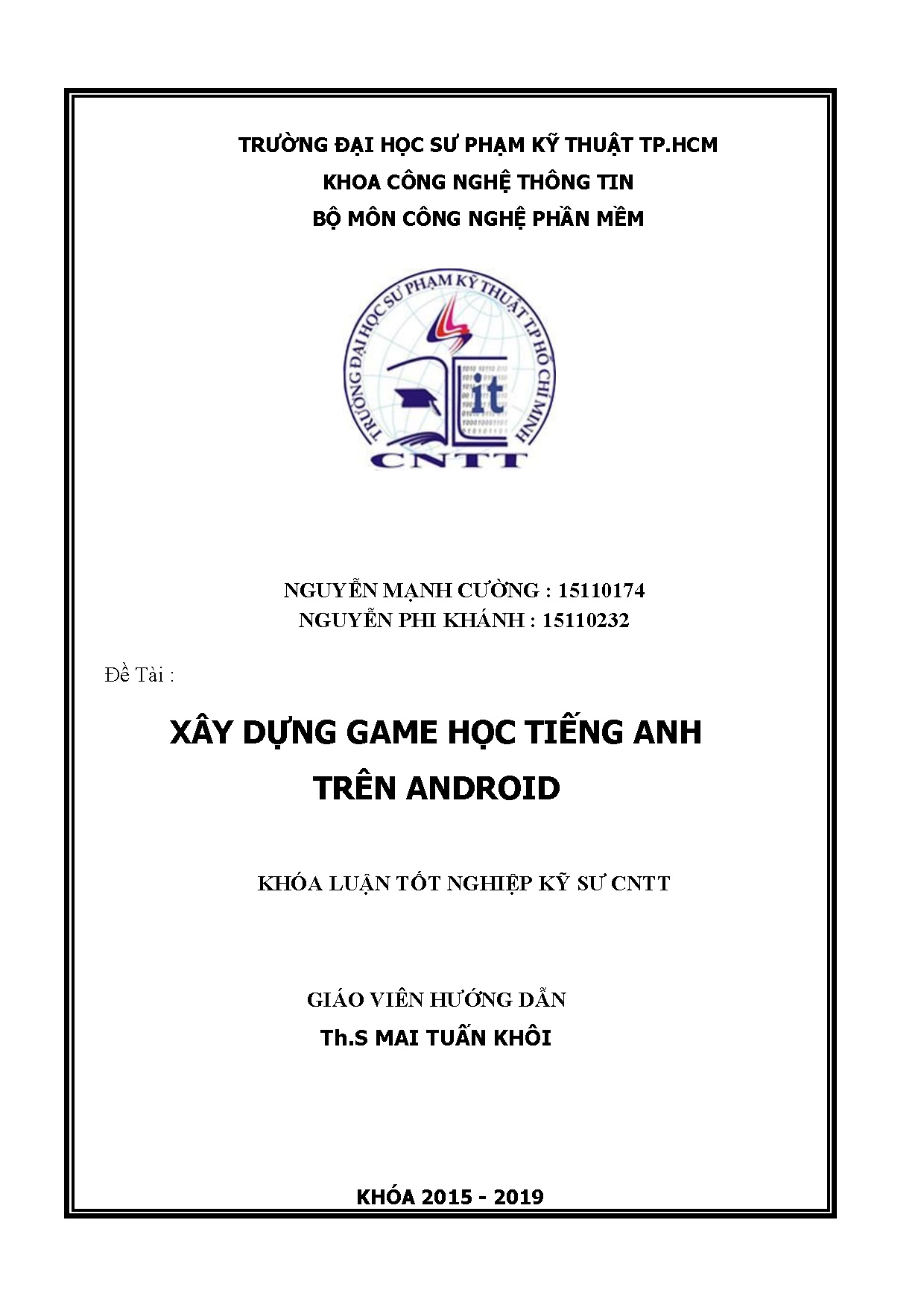 Đồ án tốt nghiệp - Xây dựng game học tiếng Anh trên Android