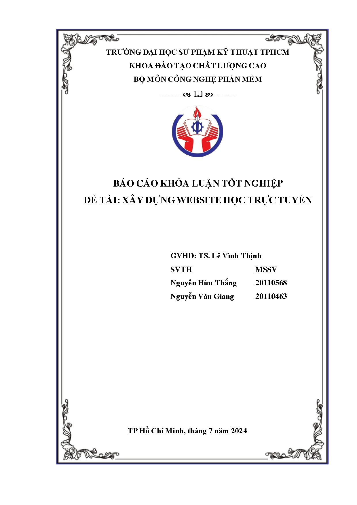 Đồ án tốt nghiệp - Xây dựng website học trực tuyến