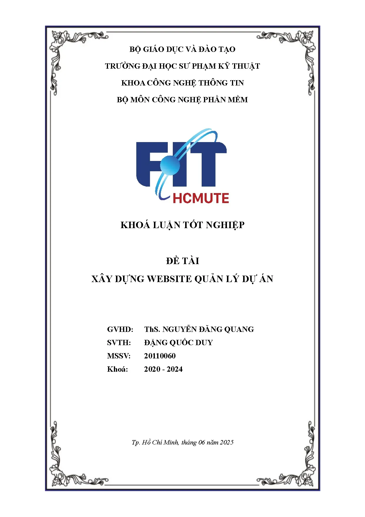 Đồ án tốt nghiệp - Xây dựng website quản lý dự án.