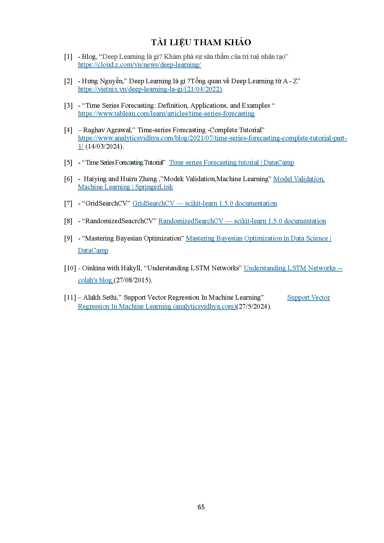 Đồ án tốt nghiệp - Dự báo dữ liệu chuỗi thời gian bằng mô hình lai ghép LSTM và SVM - Trang 77